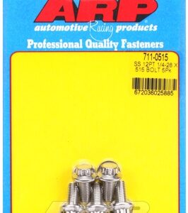 "1/4"" 28 x .515 12pt ss bolts" (5pcs)