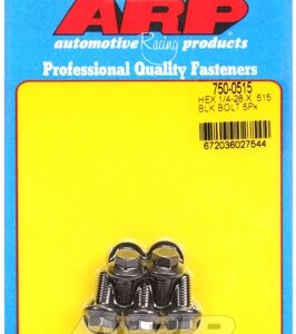 "1/4"" 28 x .515 hex black oxide bolts" (5pcs)