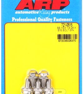 "1/4"" 28 x .515 hex ss bolts" (5pcs)