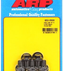 "3/8"" 16 x 0.500 hex black oxide bolts" (5pcs)
