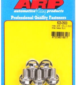 "3/8"" 16 x 0.500 hex ss bolts" (5pcs)