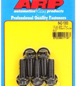 "3/8"" 16 x 1.000 12pt black oxide bolts" (5pcs)