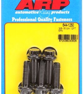 "3/8"" 16 x 1.250 12pt 7/16 wrenching black oxide bolts"5pcs