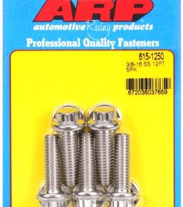 "3/8"" 16 x 1.250 12pt 7/16 wrenching ss bolts" (5pcs)
