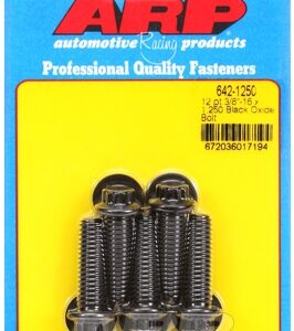 "3/8"" 16 x 1.250 12pt black oxide bolts" (5pcs)