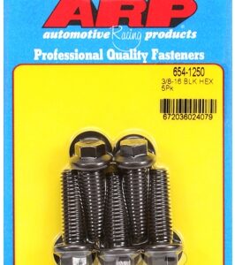 "3/8"" 16 x 1.250 hex 7/16 wrenching black oxide bolts"(5pcs