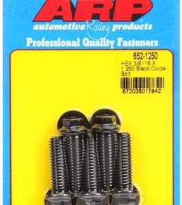 "3/8"" 16 x 1.250 hex black oxide bolts" (5pcs)