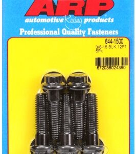 "3/8"" 16 x 1.500 12pt 7/16 wrenching black oxide bolts"5pcs