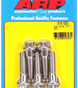 "3/8"" 16 x 1.500 12pt 7/16 wrenching ss bolts" (5pcs)