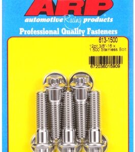 "3/8"" 16 x 1.500 12pt ss bolts" (5pcs)