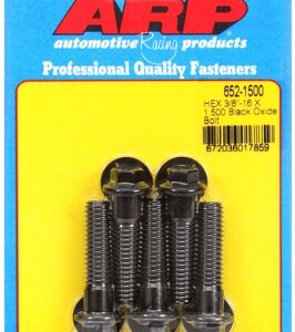 "3/8"" 16 x 1.500 hex black oxide bolts" (5pcs)