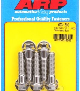 "3/8"" 16 x 1.500 hex ss bolts" (5pcs)