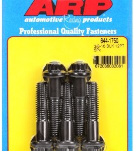 "3/8"" 16 x 1.750 12pt 7/16 wrenching black oxide bolts"5pcs