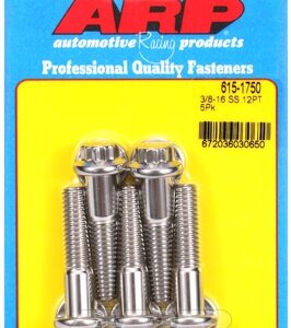"3/8"" 16 x 1.750 12pt 7/16 wrenching ss bolts" (5pcs)