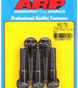 "3/8"" 16 x 1.750 12pt black oxide bolts" (5pcs)