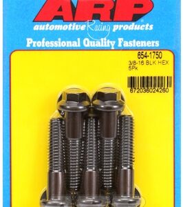 "3/8"" 16 x 1.750 hex 7/16 wrenching black oxide bolts"(5pcs
