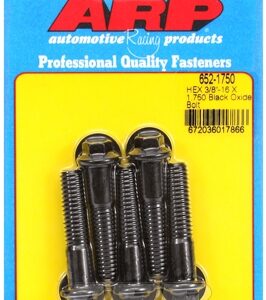 "3/8"" 16 x 1.750 hex black oxide bolts" (5pcs)