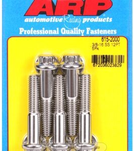 "3/8"" 16 x 2.000 12pt 7/16 wrenching ss bolts" (5pcs)