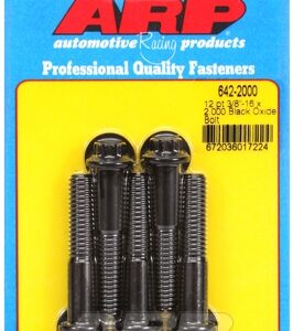 "3/8"" 16 x 2.000 12pt black oxide bolts" (5pcs)