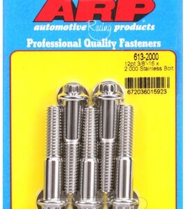 "3/8"" 16 x 2.000 12pt ss bolts" (5pcs)