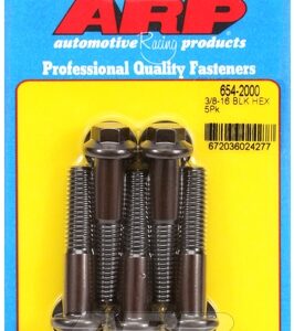 "3/8"" 16 x 2.000 hex 7/16 wrenching black oxide bolts"(5pcs