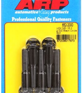 "3/8"" 16 x 2.000 hex black oxide bolts" (5pcs)