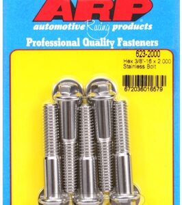 "3/8"" 16 x 2.000 hex ss bolts" (5pcs)