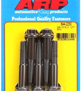 "3/8"" 16 x 2.250 12pt 7/16 wrenching black oxide bolts"5pcs