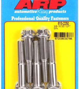 "3/8"" 16 x 2.250 12pt 7/16 wrenching ss bolts" (5pcs)