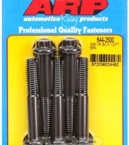 "3/8"" 16 x 2.500 12pt 7/16 wrenching black oxide bolts"5pcs