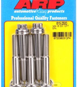 "3/8"" 16 x 2.500 12pt 7/16 wrenching ss bolts" (5pcs)
