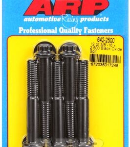 "3/8"" 16 x 2.500 12pt black oxide bolts" (5pcs)