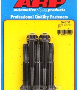 "3/8"" 16 x 2.750 12pt 7/16 wrenching black oxide bolts"5pcs