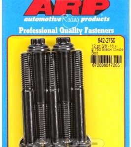 "3/8"" 16 x 2.750 12pt black oxide bolts" (5pcs)