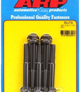 "3/8"" 16 x 2.750 hex 7/16 wrenching black oxide bolts"(5pcs