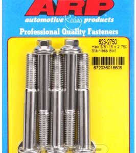 "3/8"" 16 x 2.750 hex ss bolts" (5pcs)