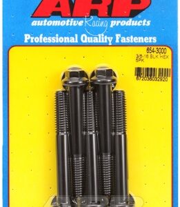 "3/8"" 16 x 3.000 hex 7/16 wrenching black oxide bolts"(5pcs
