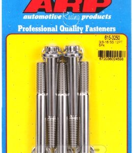 "3/8"" 16 x 3.250 12pt 7/16 wrenching ss bolts" (5pcs)