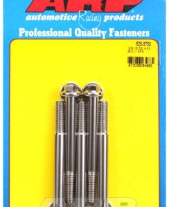 "3/8"" 16 x 3.750 hex 7/16 wrenching ss bolts" (5pcs)