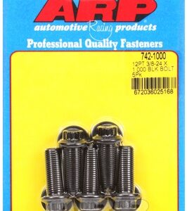 "3/8"" 24 x 1.000 12pt black oxide bolts" (5pcs)