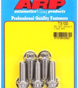 "3/8"" 24 x 1.000 12pt ss bolts" (5pcs)
