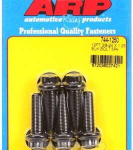 "3/8"" 24 x 1.250 12pt 7/16 wrenching black oxide bolts"5pcs