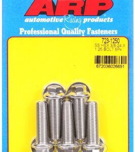 "3/8"" 24 x 1.250 hex ss bolts" (5pcs)