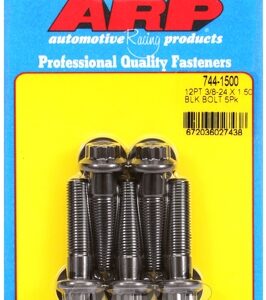 "3/8"" 24 x 1.500 12pt 7/16 wrenching black oxide bolts"5pcs