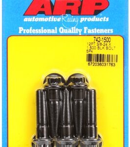"3/8"" 24 x 1.500 12pt black oxide bolts" (5pcs)