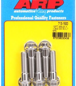 "3/8"" 24 x 1.500 12pt ss bolts" (5pcs)