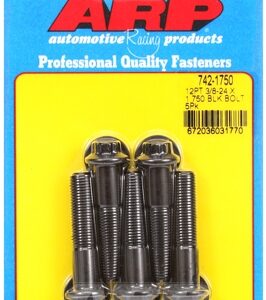 "3/8"" 24 x 1.750 12pt black oxide bolts" (5pcs)
