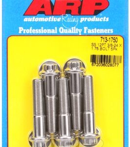 "3/8"" 24 x 1.750 12pt ss bolts" (5pcs)