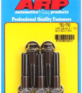 "3/8"" 24 x 1.750 hex black oxide bolts" (5pcs)