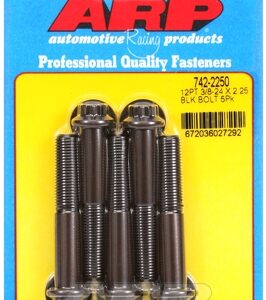 "3/8"" 24 x 2.250 12pt black oxide bolts" (5pcs)